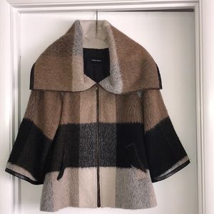 Nine West wool blend coat with faux leather trim